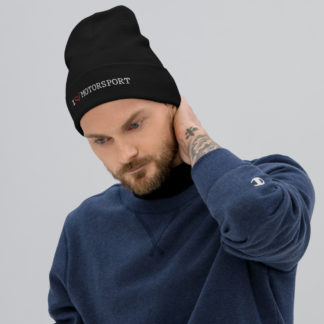 Embroidered Beanie: I love motorsport